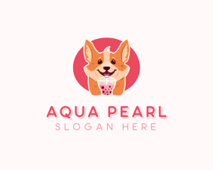 Corgi Dog Milkshake logo design