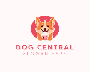 Corgi Dog Milkshake logo design