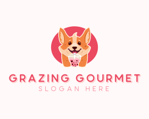 Corgi Dog Milkshake logo design