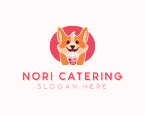 Corgi Dog Milkshake logo design