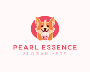 Corgi Dog Milkshake logo design