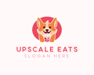 Corgi Dog Milkshake logo design