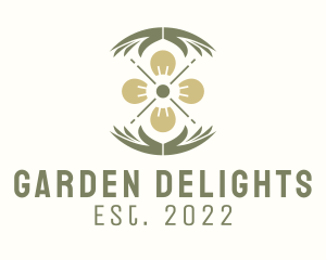 Flower Hand Gardening  logo design