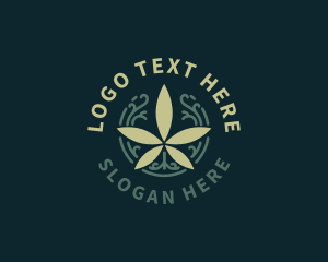 Weed Cannabis Circle Line  logo