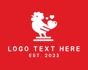Dinner - Chicken Heart Love logo design