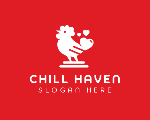 Chicken Heart Love  logo design