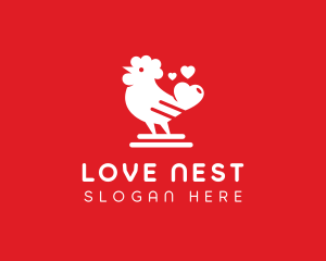 Chicken Heart Love  logo design