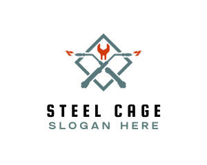 Industrial Welder Wrench  logo design