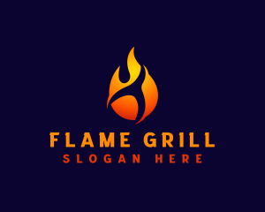 Hot Fire Flame logo