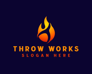 Hot Fire Flame logo design