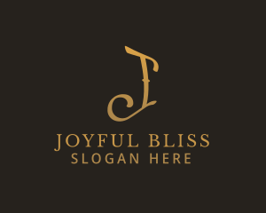 Gold Letter J Business logo design