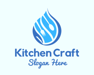Kitchen Utensils Droplet  logo design