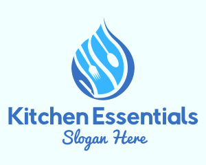 Kitchen Utensils Droplet  logo