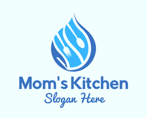 Kitchen Utensils Droplet  logo design