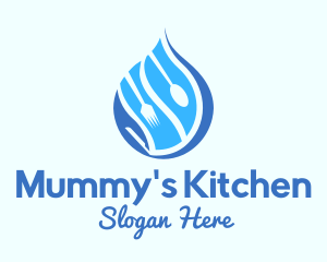 Kitchen Utensils Droplet  logo design