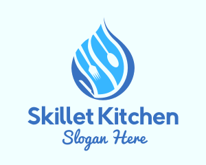 Kitchen Utensils Droplet  logo design