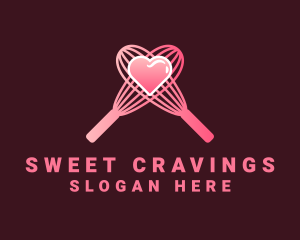 Pink Heart Whisk logo design