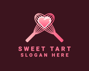 Pink Heart Whisk logo design