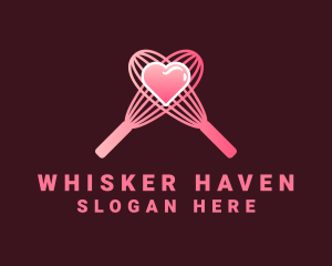 Pink Heart Whisk logo design