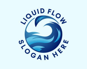 Abstract Water Wave logo design