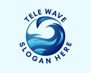 Abstract Water Wave logo design