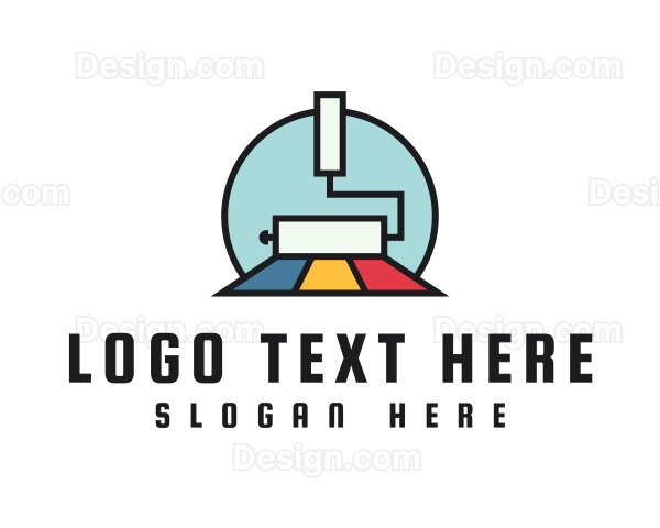 Geometric Paint Roller Logo