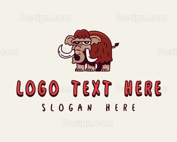 Prehistoric Mammoth Elephant Logo