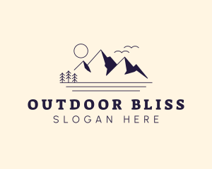 Mountain Camp Scenery logo design