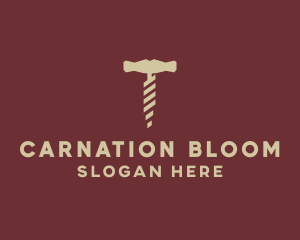 Brown Wine Corkscrew  logo design