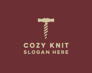 Brown Wine Corkscrew  logo design