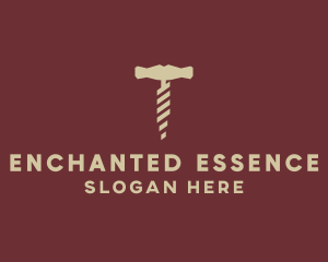 Brown Wine Corkscrew  logo design