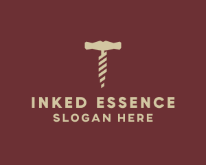 Brown Wine Corkscrew  logo design