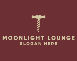 Brown Wine Corkscrew  logo design