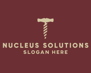 Brown Wine Corkscrew  logo design