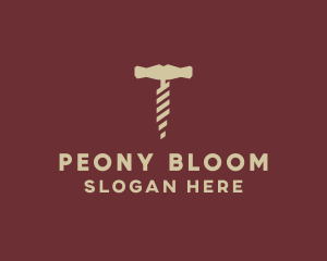 Brown Wine Corkscrew  logo design