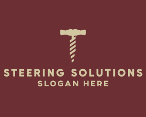 Brown Wine Corkscrew  logo design