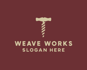 Brown Wine Corkscrew  logo design