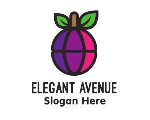 Globe Fruit Plum logo design