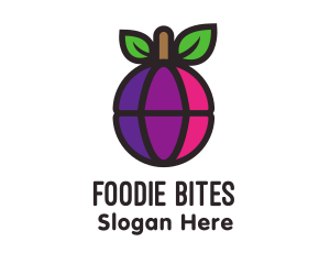 Globe Fruit Plum logo design