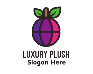 Globe Fruit Plum logo design