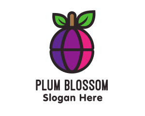 Globe Fruit Plum logo design