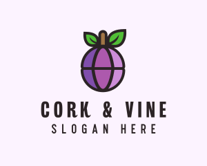 Globe Fruit Plum logo design