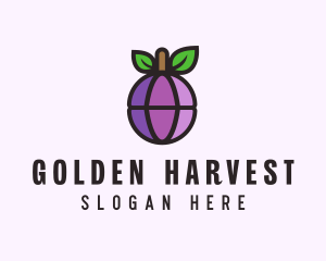 Globe Fruit Plum logo design