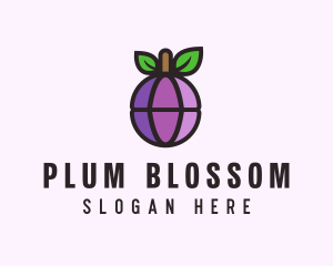 Globe Fruit Plum logo design