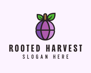 Globe Fruit Plum logo design