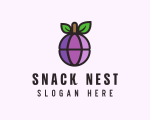 Globe Fruit Plum logo design