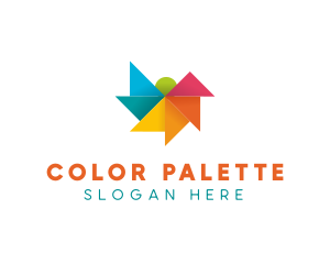 Colorful Pinwheel Sun logo design