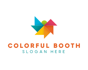 Colorful Pinwheel Sun logo design