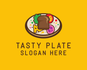 Healthy Food Platter Plate logo design