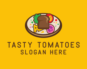 Healthy Food Platter Plate logo design